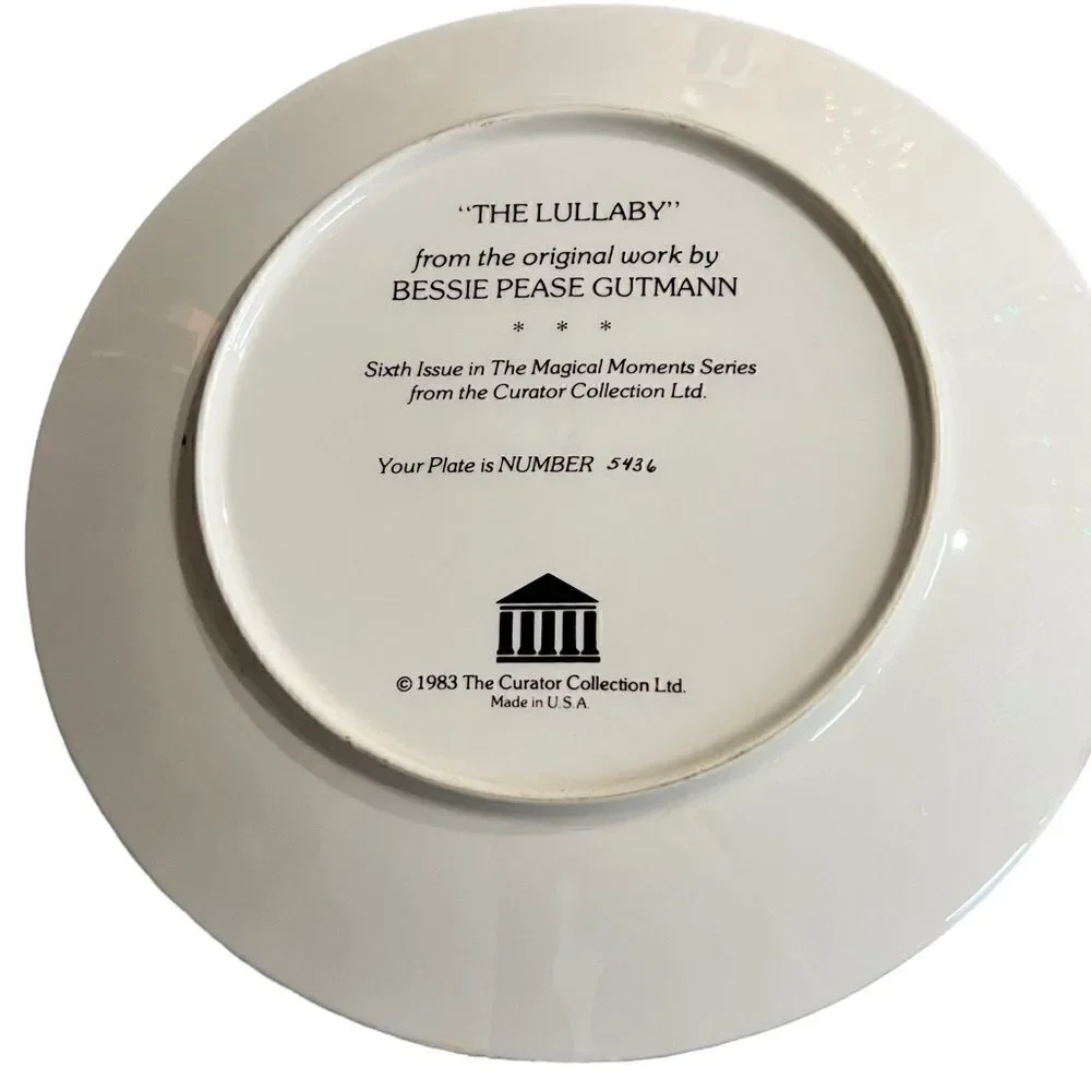 Vintage 1983 Bessie Pease‎ Gutmann collectible plate “the Lullaby”